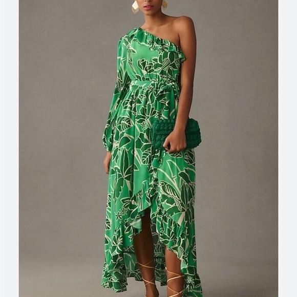 FARM Rio Dresses & Skirts - NWOT Farm Río Anthropologie Printed One-Shoulder Ruffle Dress - Women’s Size LG